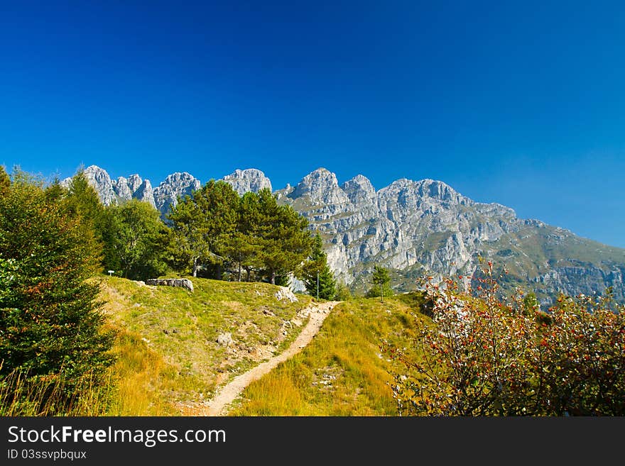 A mountain naer lecco in italy. A mountain naer lecco in italy