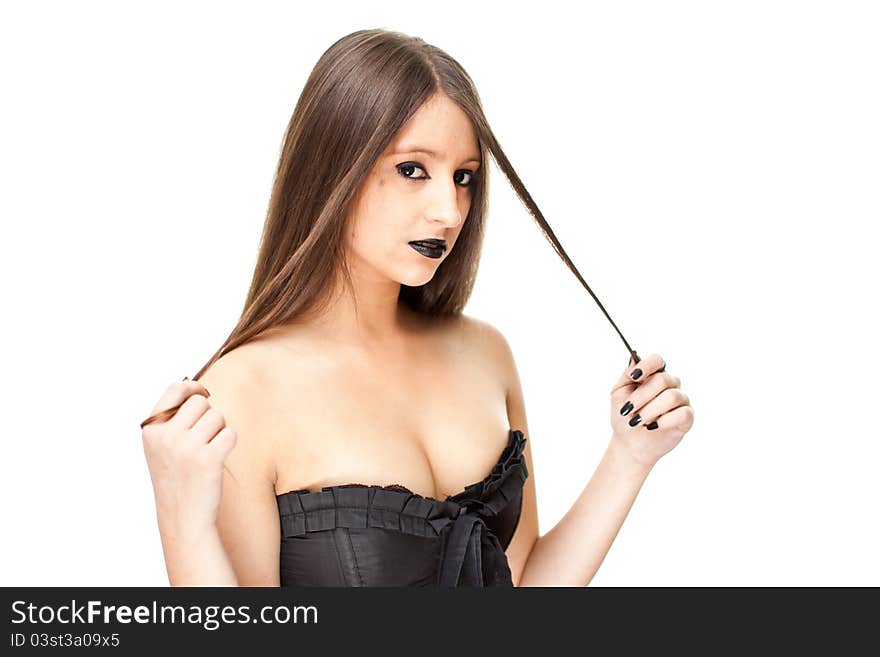 Attractive Woman In Gothic Clothing