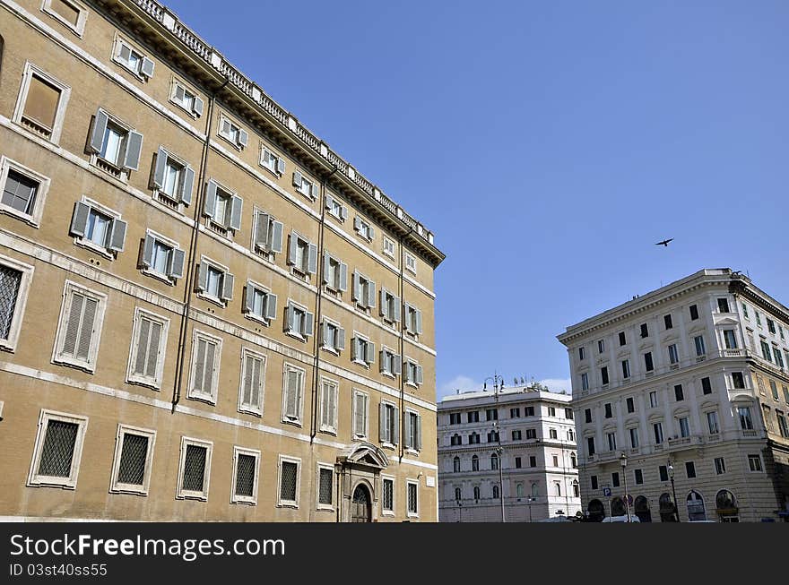 Rome architecture in the historical center