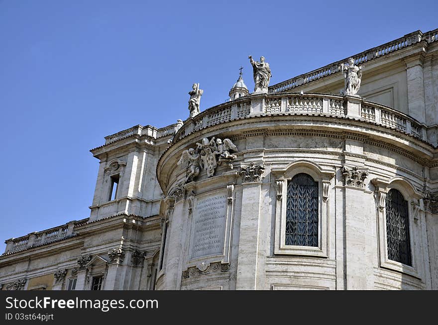 Detail of Santa Maria Maggiore church in the historical center of Rome