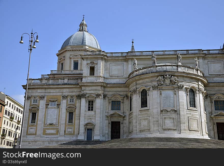 Santa Maria Maggiore church stairs detail in Rome. Santa Maria Maggiore church stairs detail in Rome