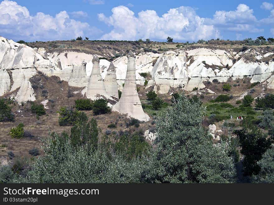 Unusual landscape in Cappadocia, Turkey