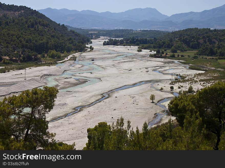 River near Saklikent canyon in Turkey