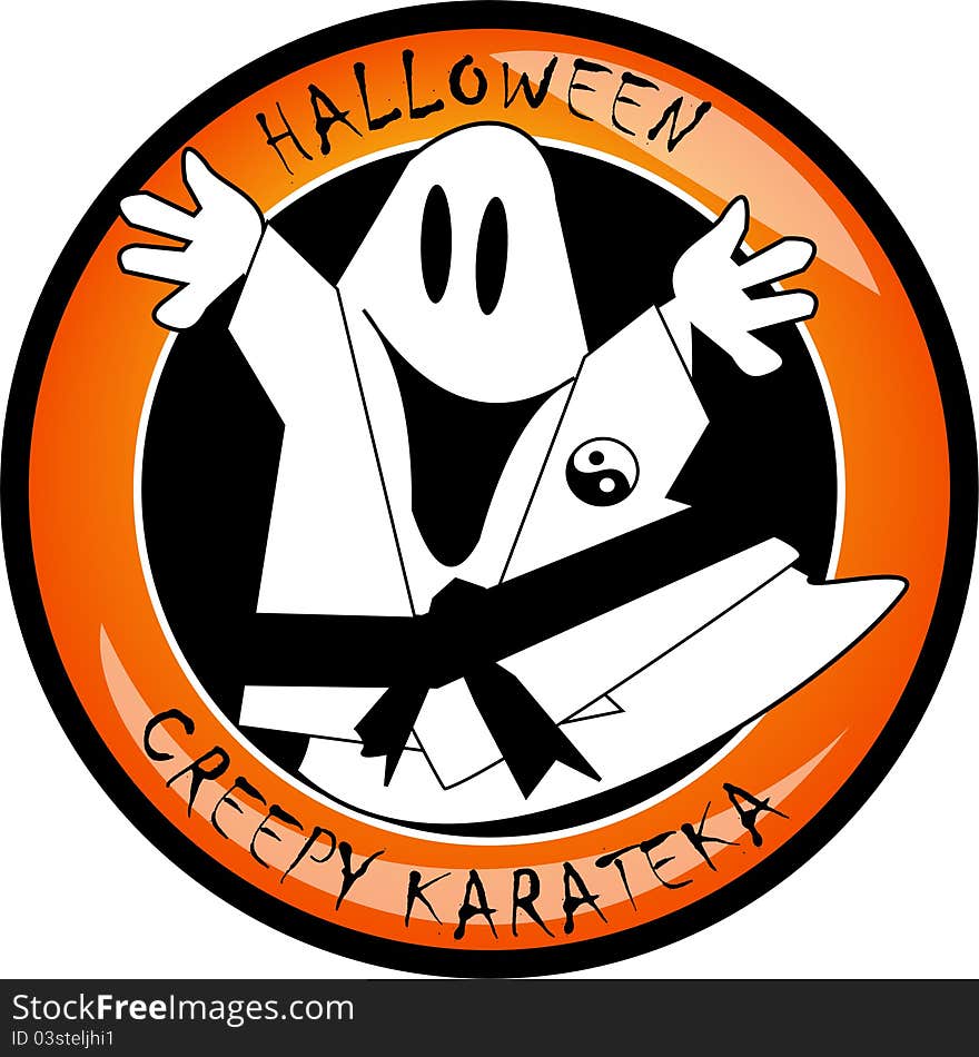 Halloween creepy karateka ghost