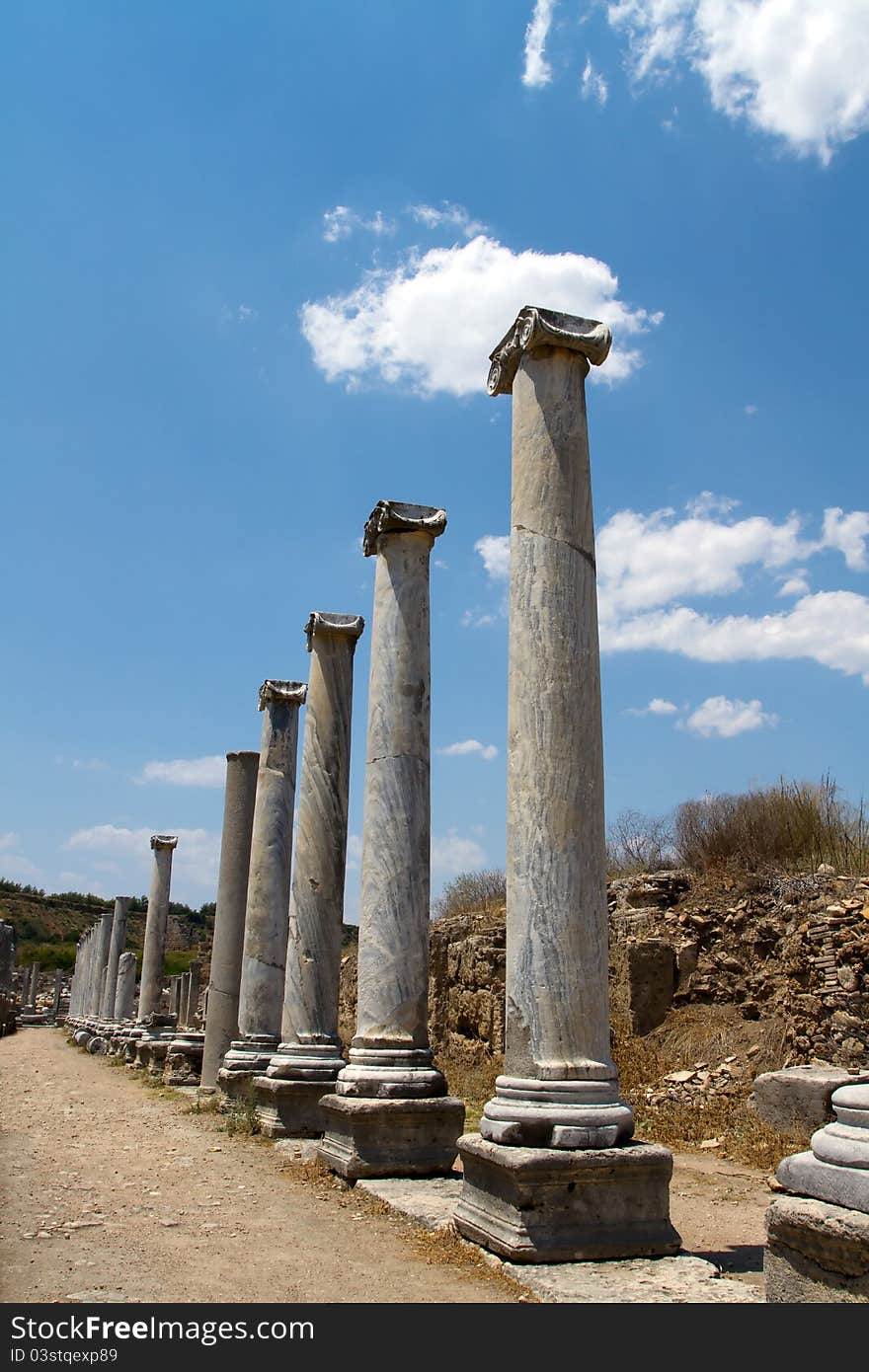 Roman archaeological site of ancient city of Perge in Turkey. Roman archaeological site of ancient city of Perge in Turkey