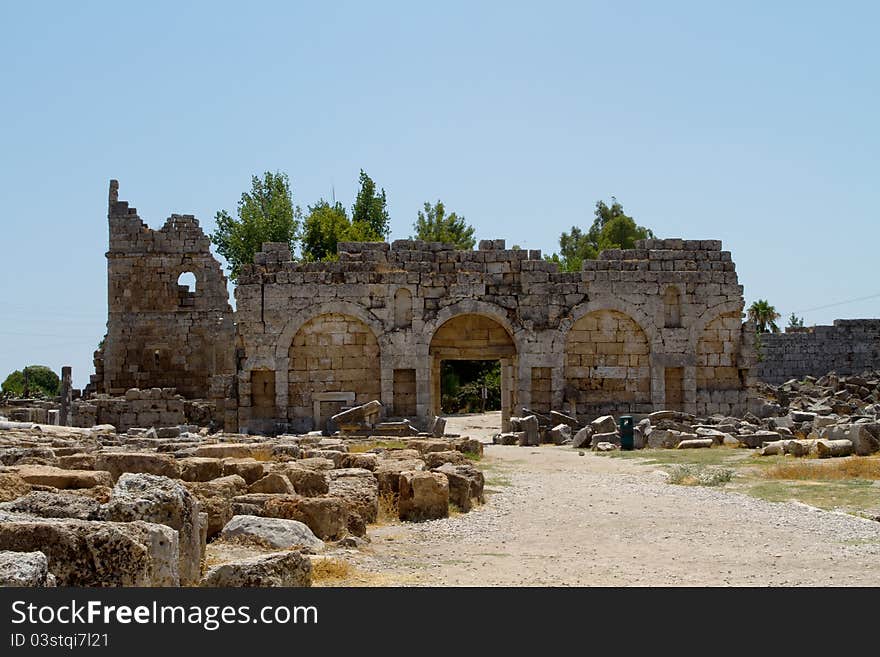 Ancient Roman site in Perge, Turkey