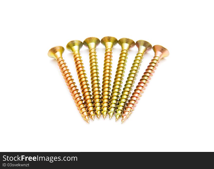 Yellow screws isolated