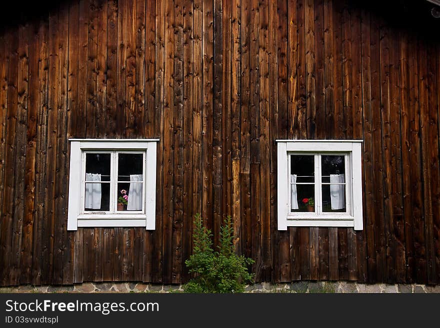 Wooden house facade