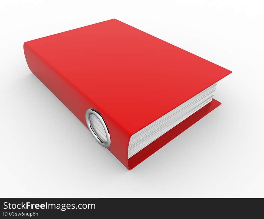 File folder with documents. 3d render illustration