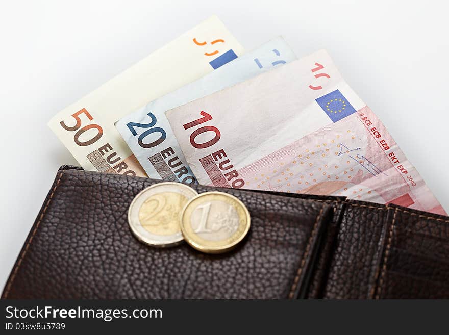 Wallet with euros