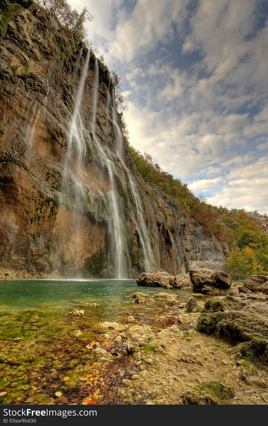 Waterfall in Plivicka Jezera Plitvice