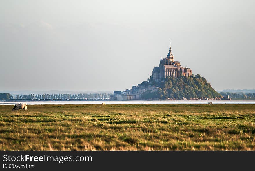 Castle Le Mont Saint Michel in the Normandy, France