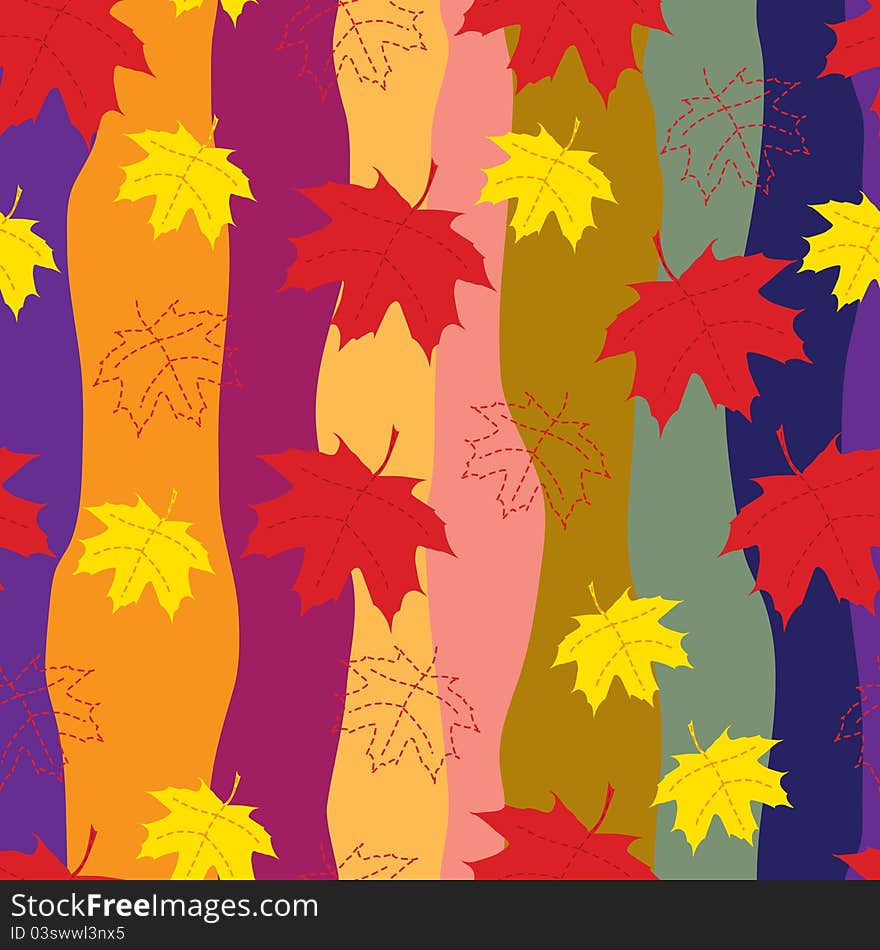 Autumn leaves seamless pattern