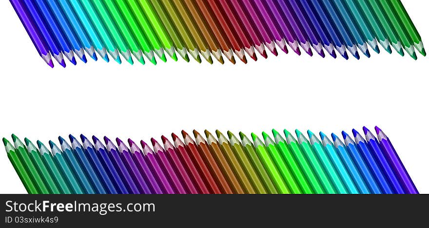 Wave of colored pencils