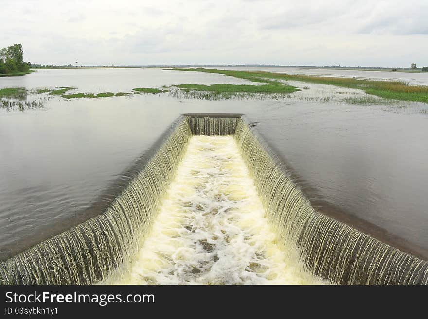 Floodgate of a large reservoir. Floodgate of a large reservoir.