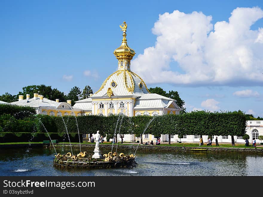 West wing of the Big Palace in Peterhof, Russia