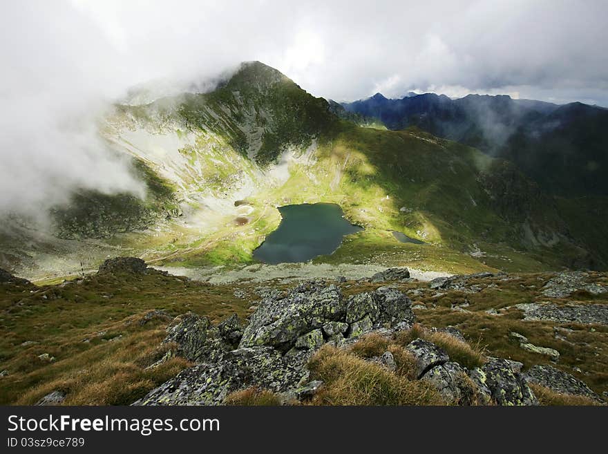 Landscape from Capra Lake in Romania