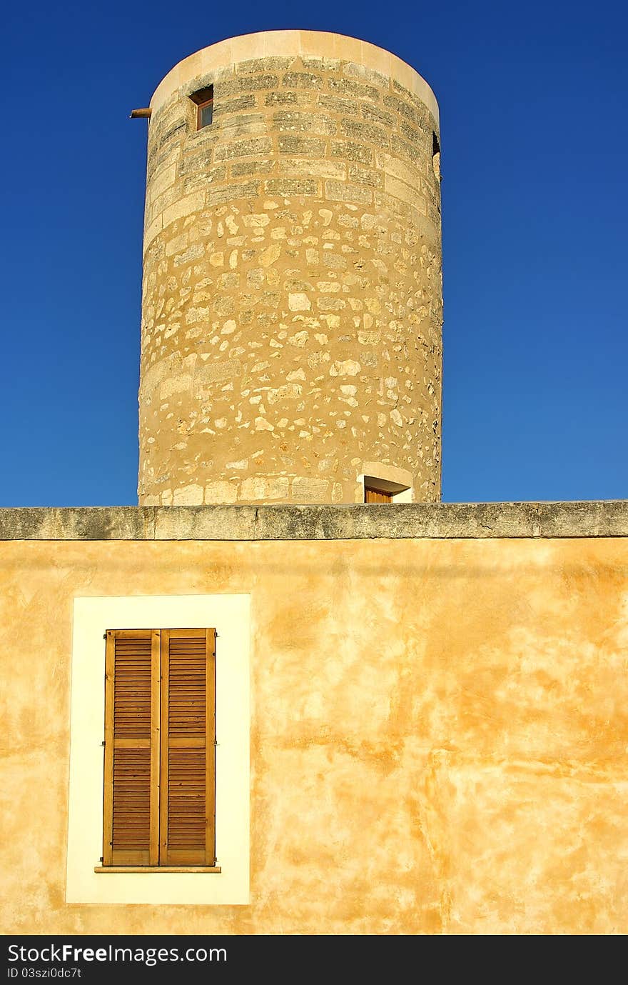 Old stone windmill in Majorca