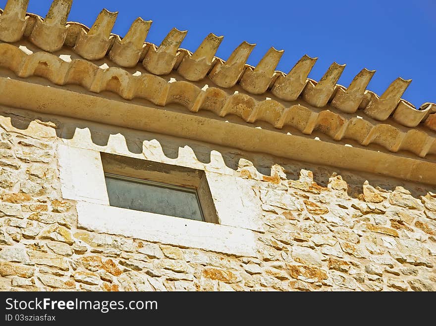 Tiles on the roof of a rural house in Majorca (Balearic Islands - Spain)