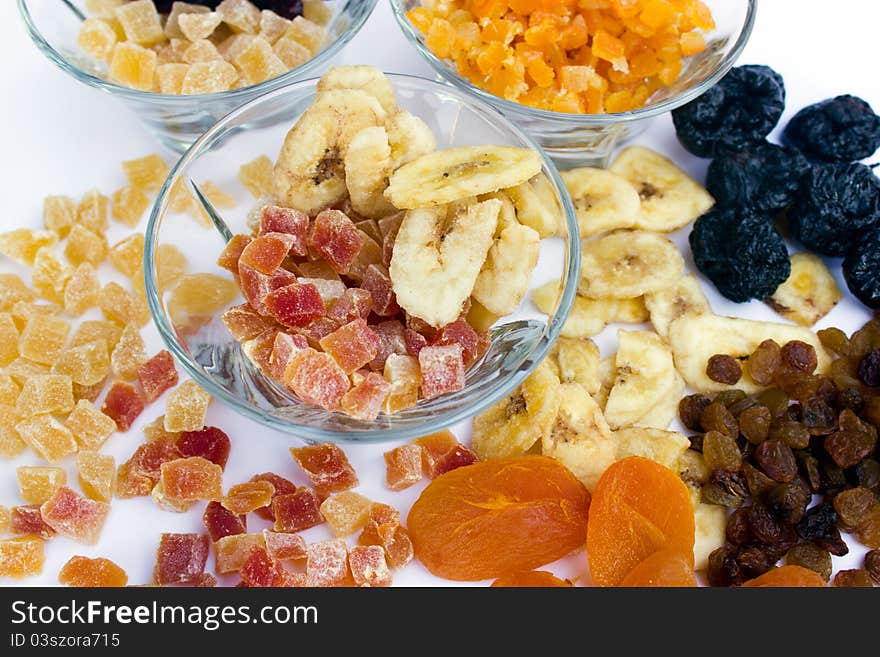 Candied and dried fruit is used in healthy eating. Candied and dried fruit is used in healthy eating