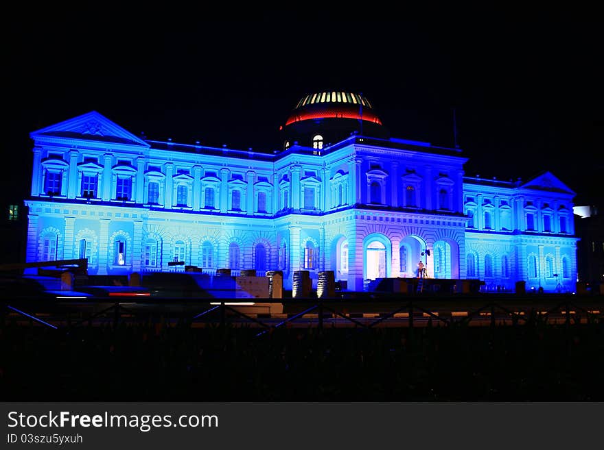 Art museum building at night Singapore