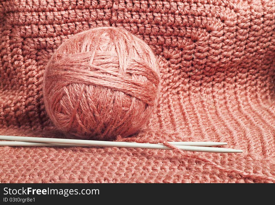 A ball of knitting yarn. Background for your design