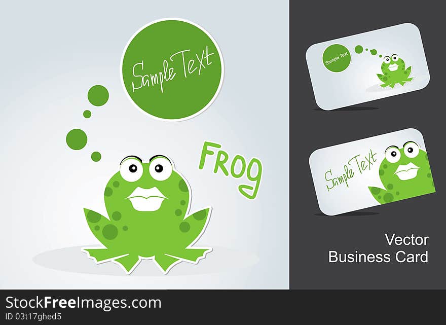 Icons(label) frog and business card. Icons(label) frog and business card