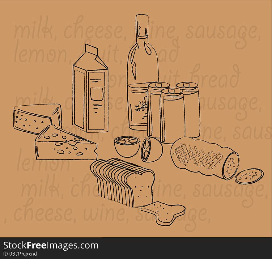 Big set food,vector