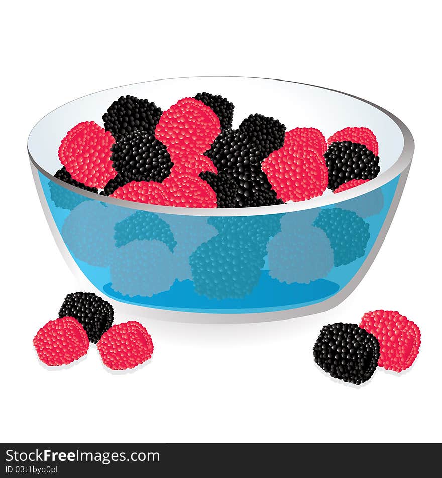 Wild berries in bowl