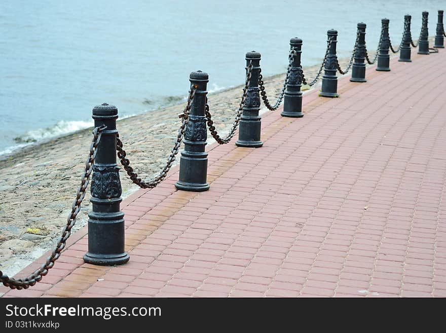 Fence with a chain.