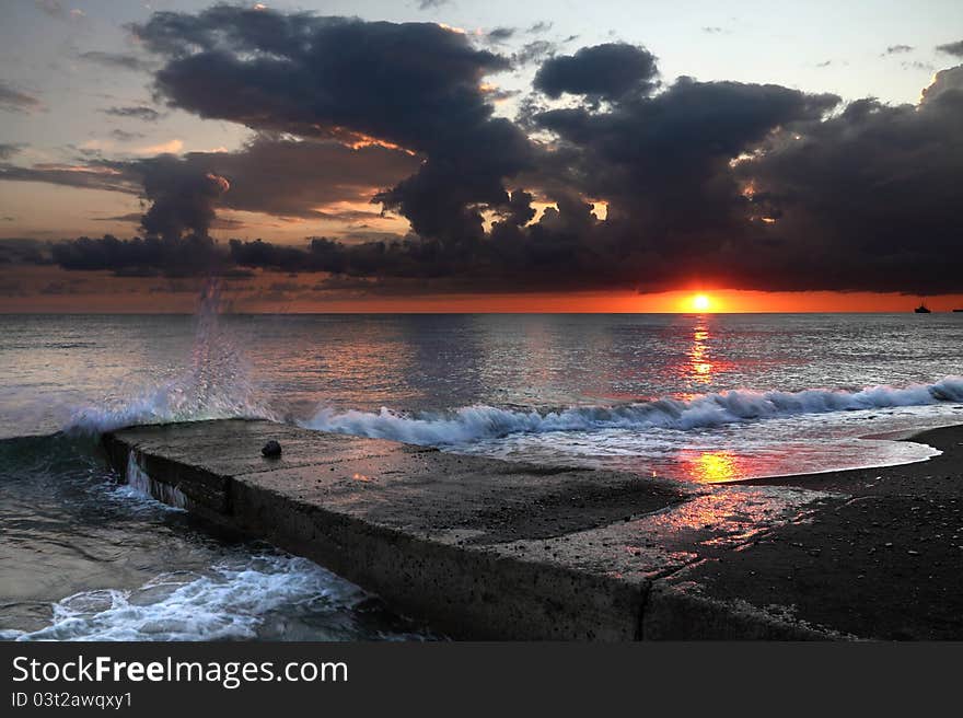 Decline landscape on the sea