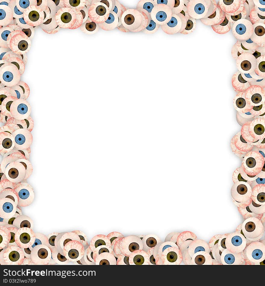 Frame made of eyes. on white background. Frame made of eyes. on white background.