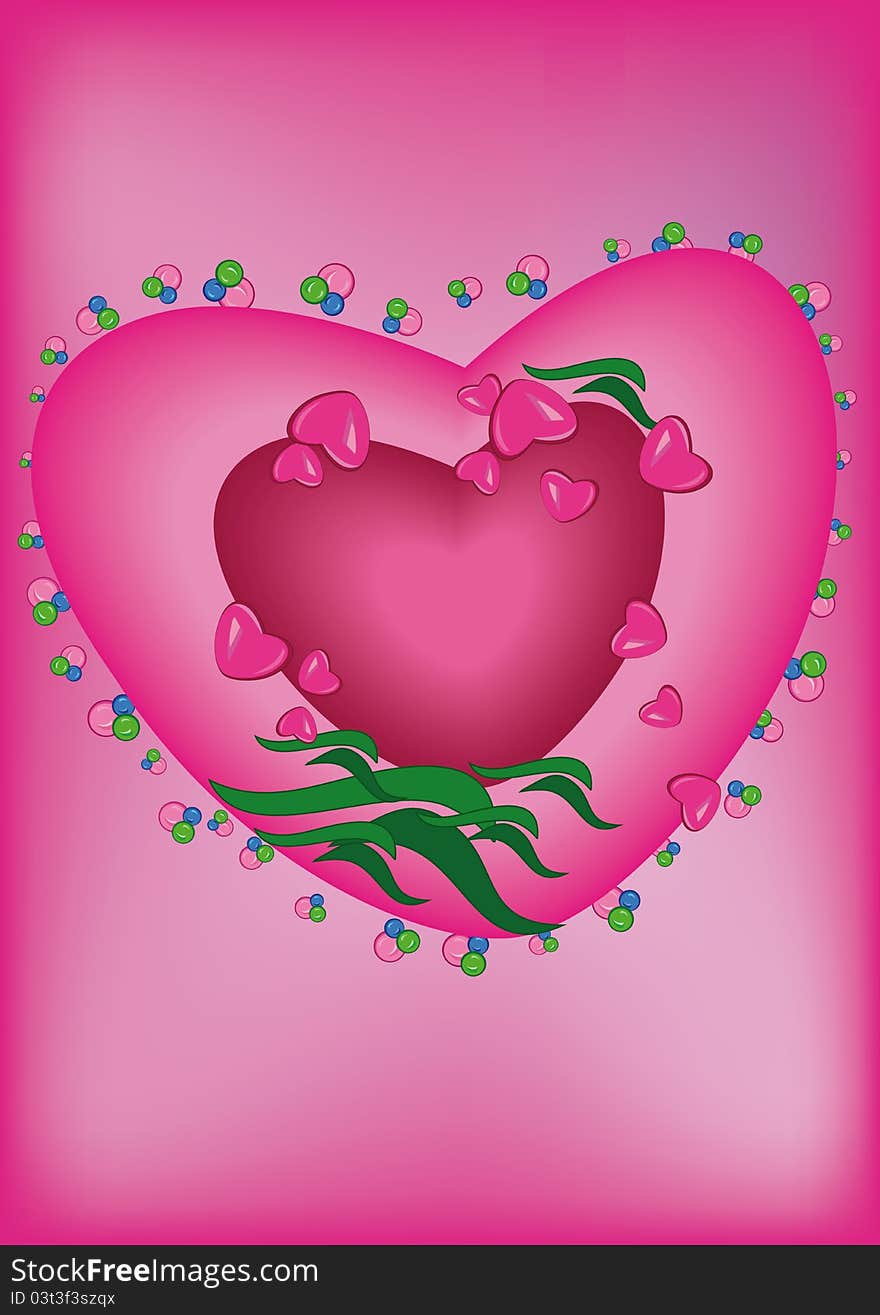 Heart On A Pink Background