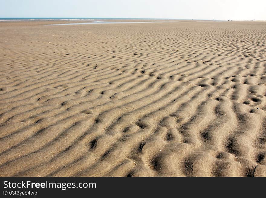 Flat view on textured seabed at low tide. Flat view on textured seabed at low tide