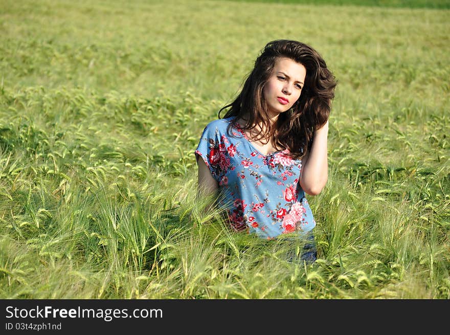 Portrait of a beautiful woman on the nature. Portrait of a beautiful woman on the nature.