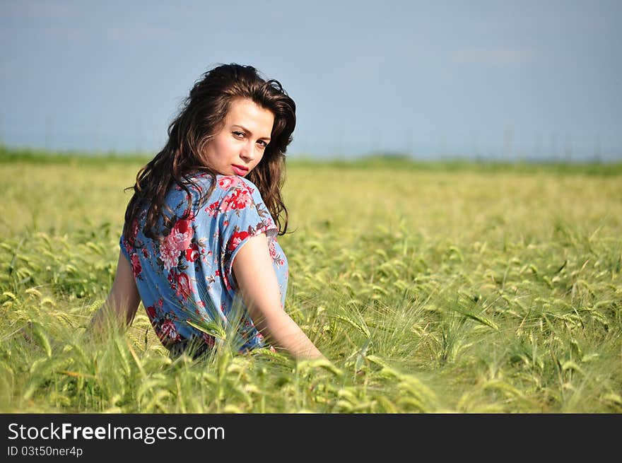 Portrait of a beautiful woman on the nature. Portrait of a beautiful woman on the nature.