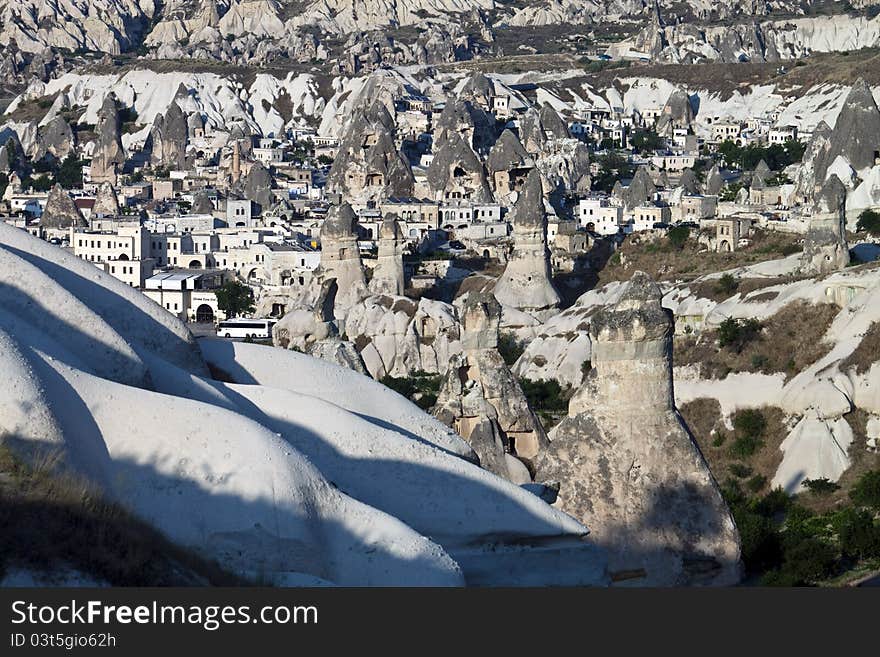 Cave houses (fairy chimneys) in Cappadocia, Turkey