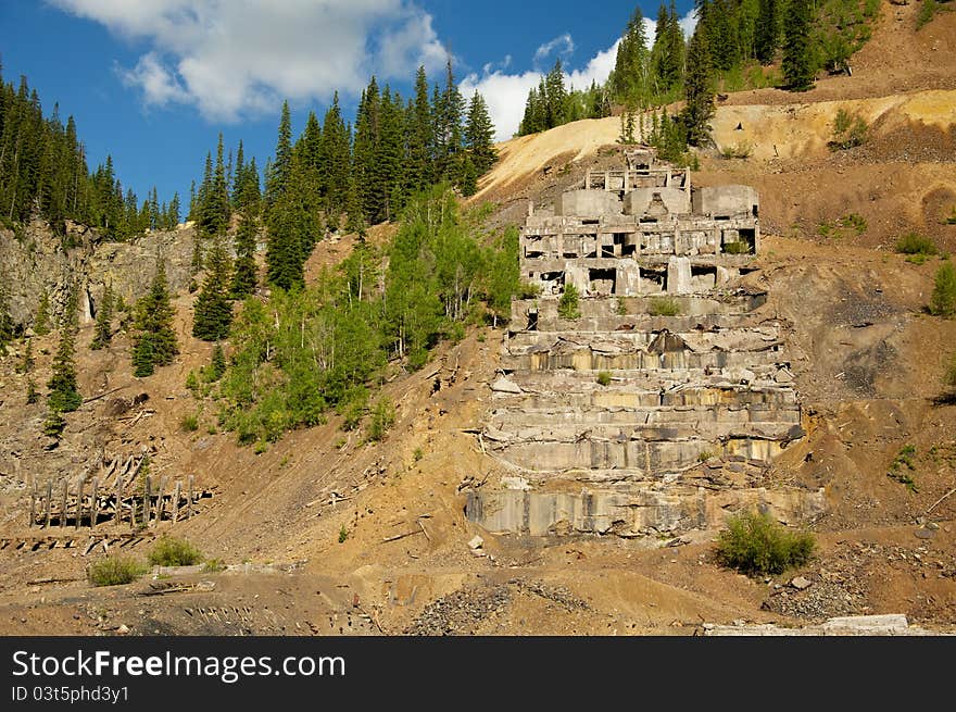 Old Mine Structure In Ruins.