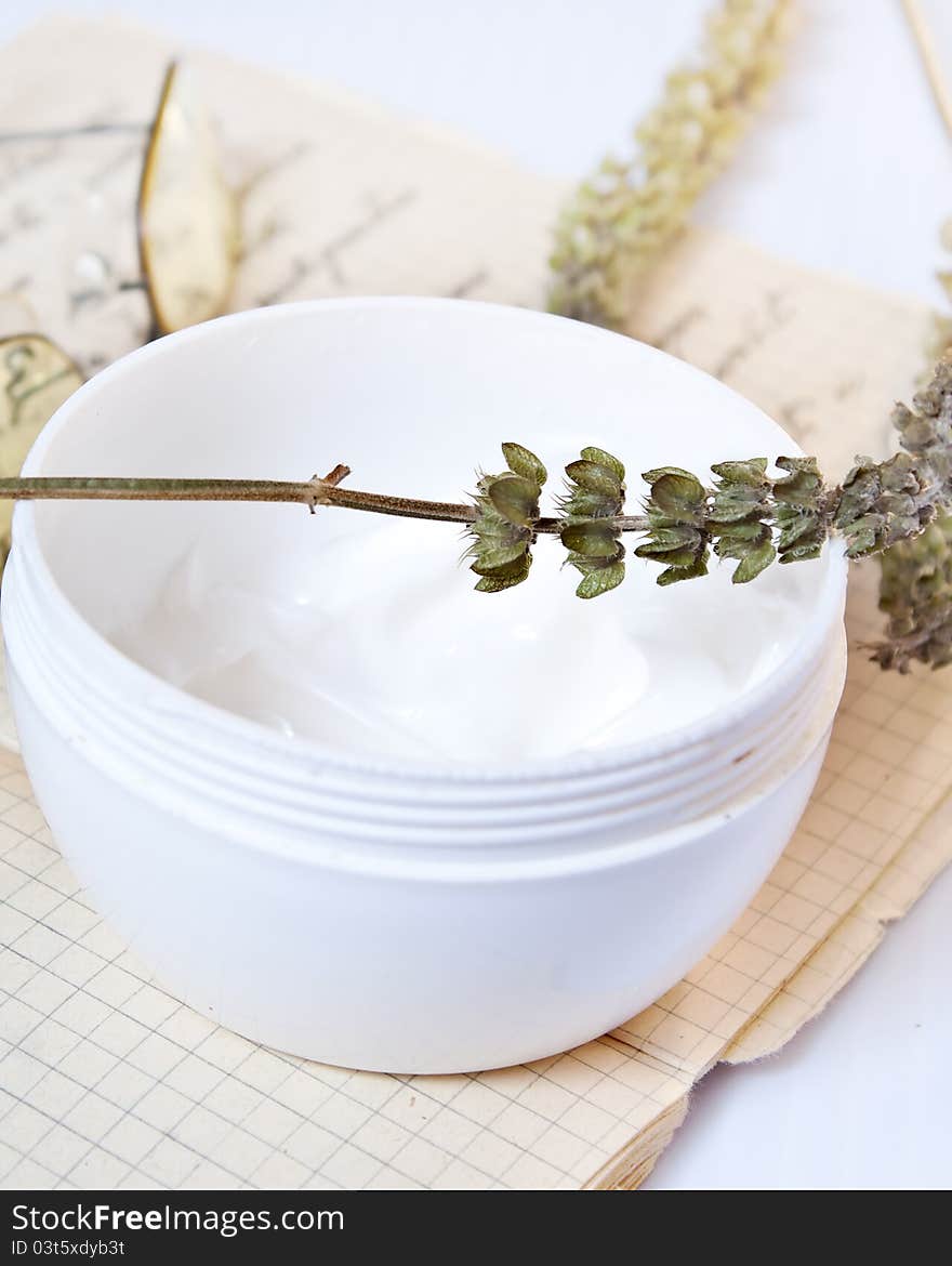 Dried herbs and old prescription. Dried herbs and old prescription