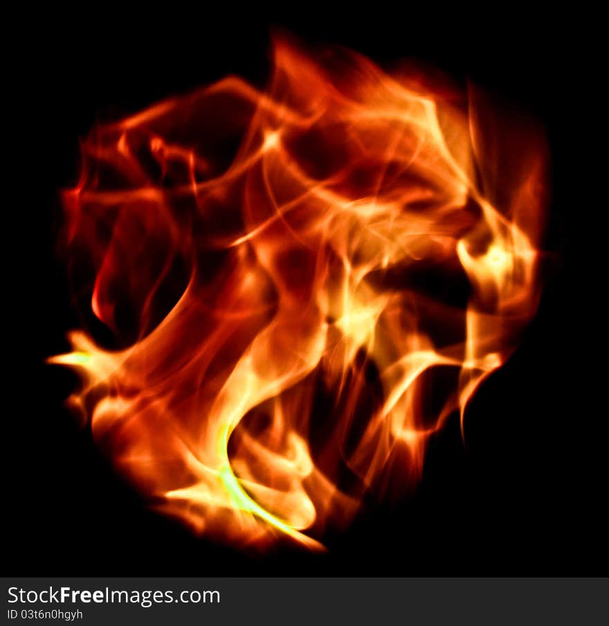 Fire isolated on black background. Fire isolated on black background