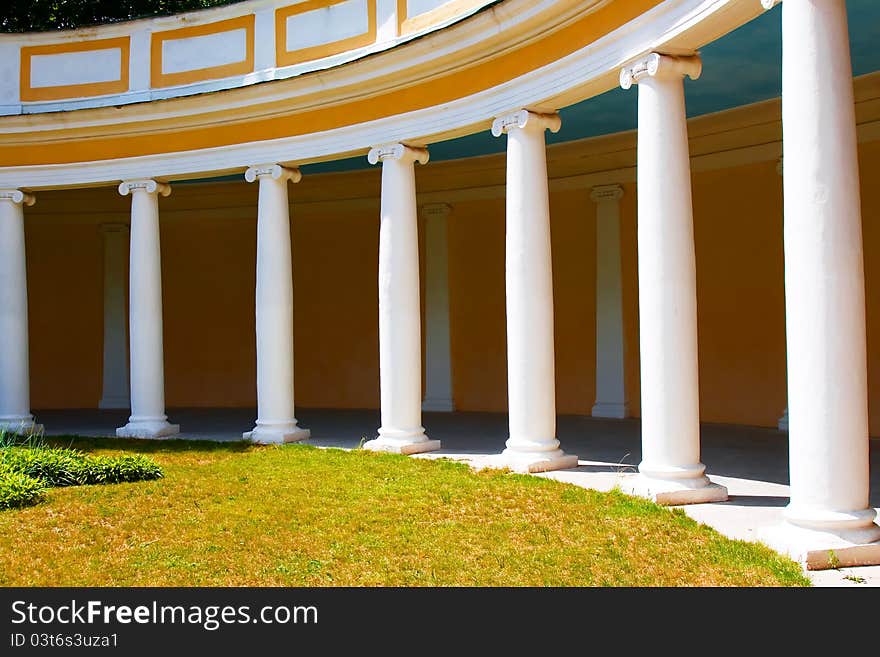 Arched hallway in a park