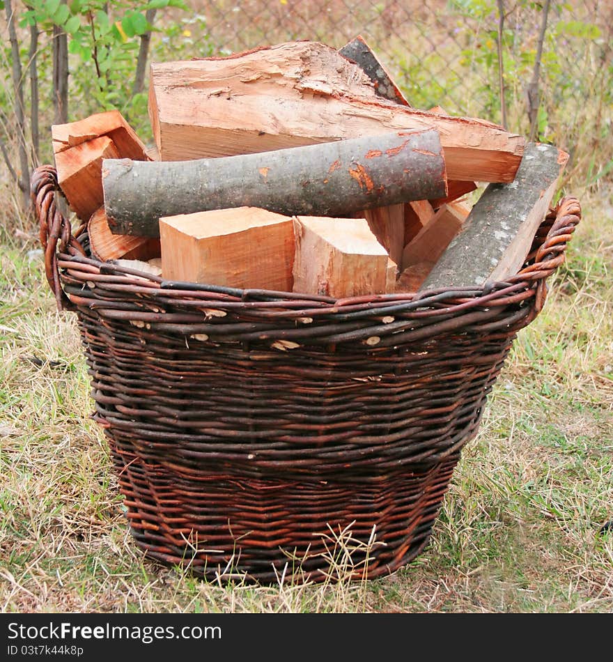 A basket full of woods. A basket full of woods