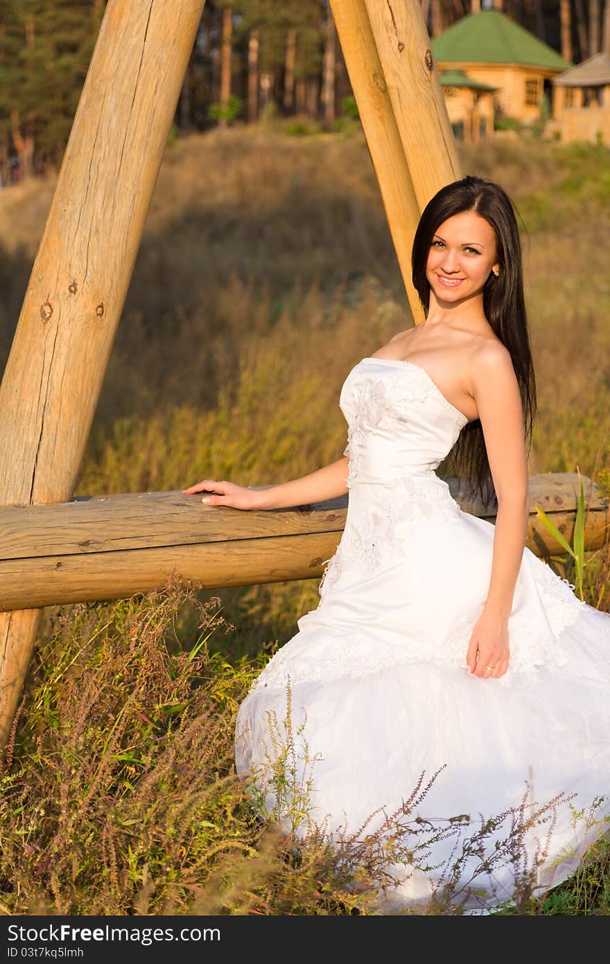 Portrait of a beautiful bride outdoor