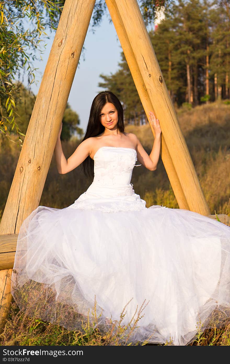 Portrait of a beautiful bride outdoor