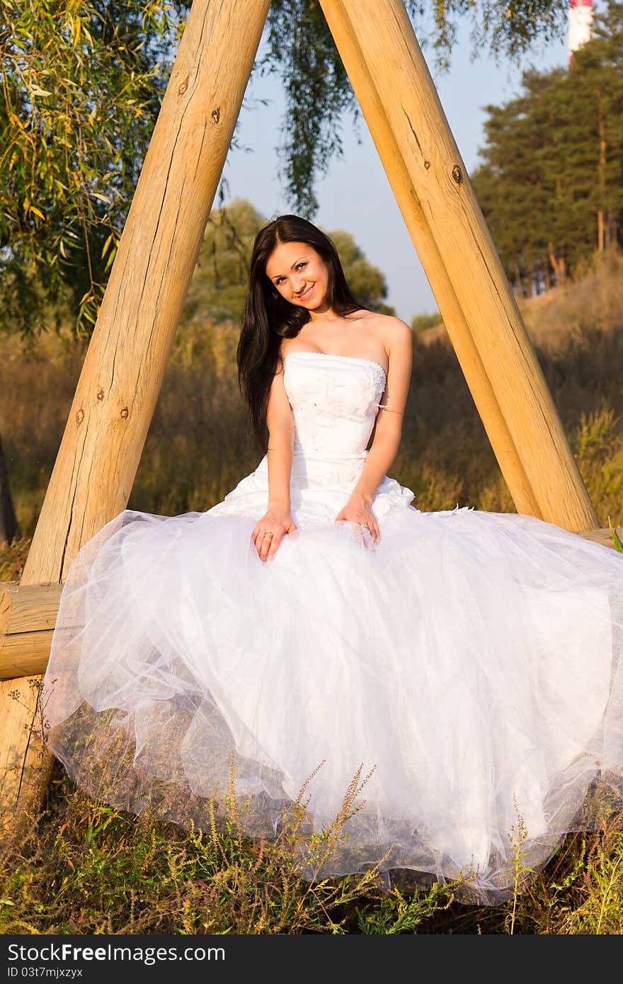 Portrait of a beautiful bride outdoor