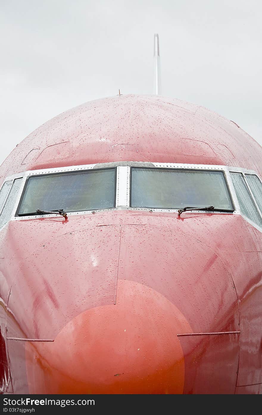 Wet cockpit close up view.