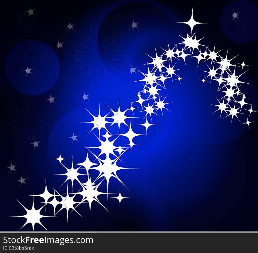 Blue Star Winter and Christmas background