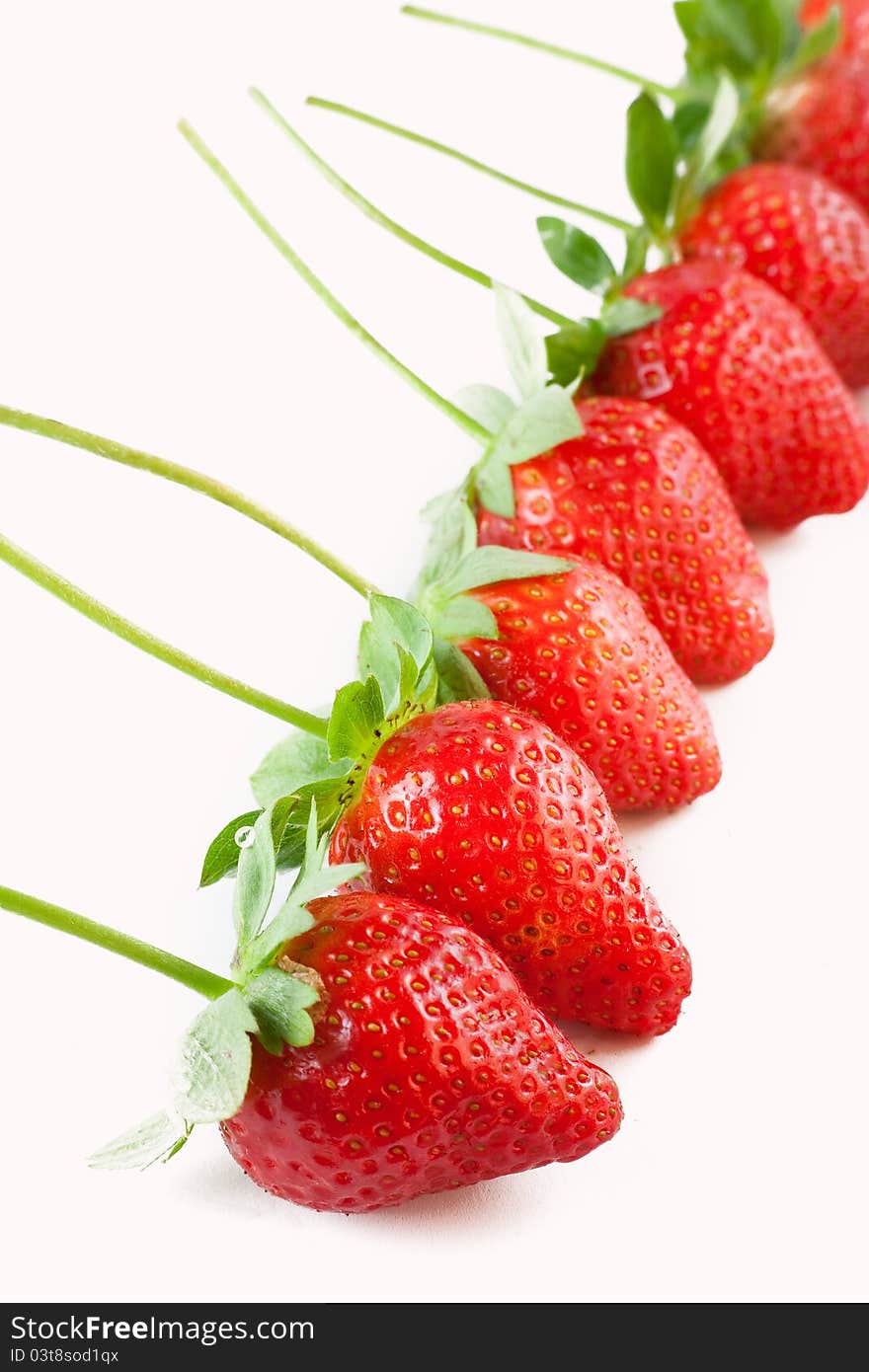 Red Strawberries In A Row