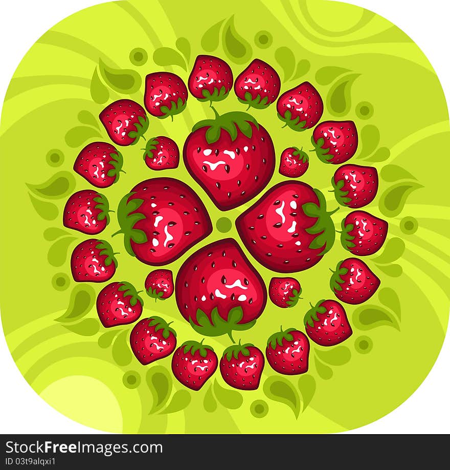 vector illustration of a cute fruit set