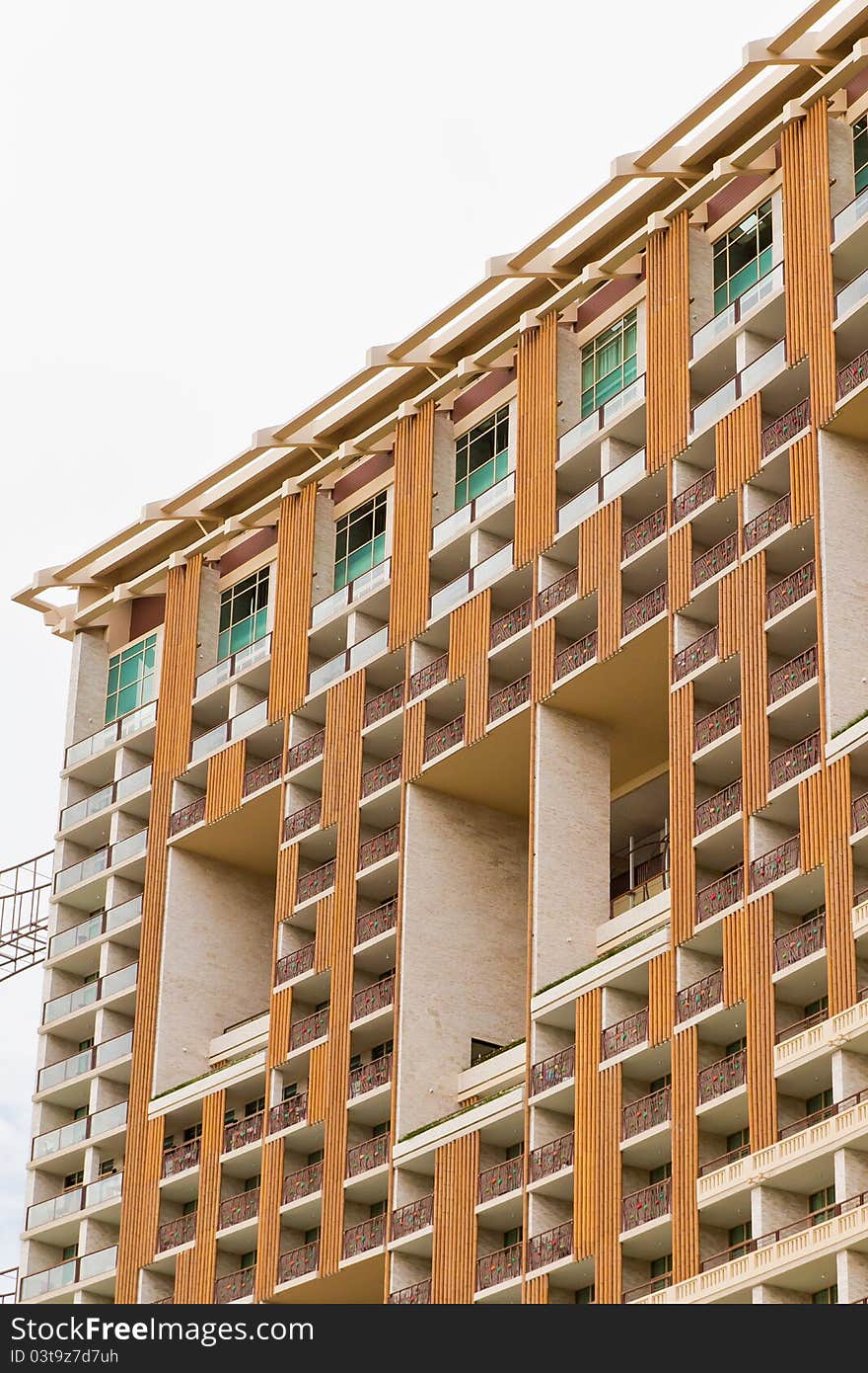 Modern hotel beside the beach.